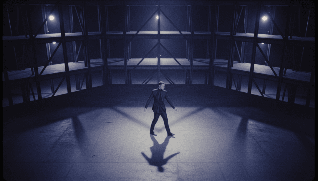 IA transformando a música acústica de Pierre Lapointe em cenas visuais elegantes, misturando estéticas folk e pop.