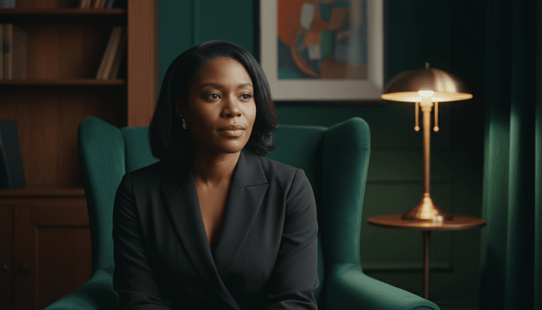 Abstrakte Darstellung einer KI, die einen soulful R&B-Track interpretiert, mit warmen Farben und fließenden Linien. Ambré's 'She' durch KI visualisieren.