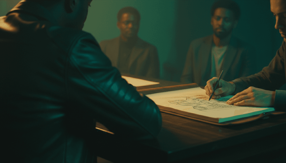 Dynamischer Visualizer, der Schallwellen zeigt, die sich in ruhige, traumähnliche Szenen für Ambré's 'She' Musikvideo verwandeln.