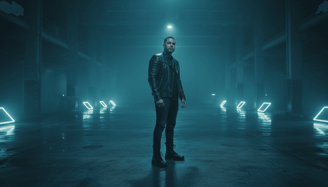 Scene dinamiche di festaioli che ballano sotto luci al neon, con effetti visivi sincronizzati ai ritmi musicali di 'Pepas'.