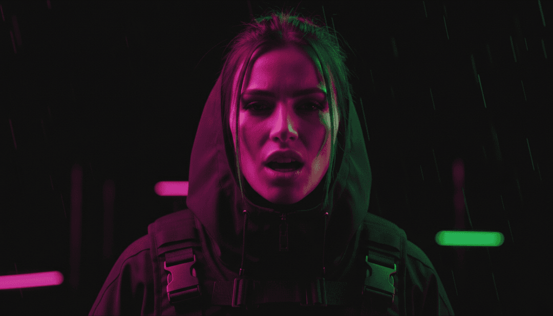 Visuelle Darstellung von Schallwellen, die sich in urbane Hip-Hop-Szenen und elegante House-Tanzflächen verwandeln, mit Hervorhebung von kostenlosen Untertiteln und Liedtext-Downloads.