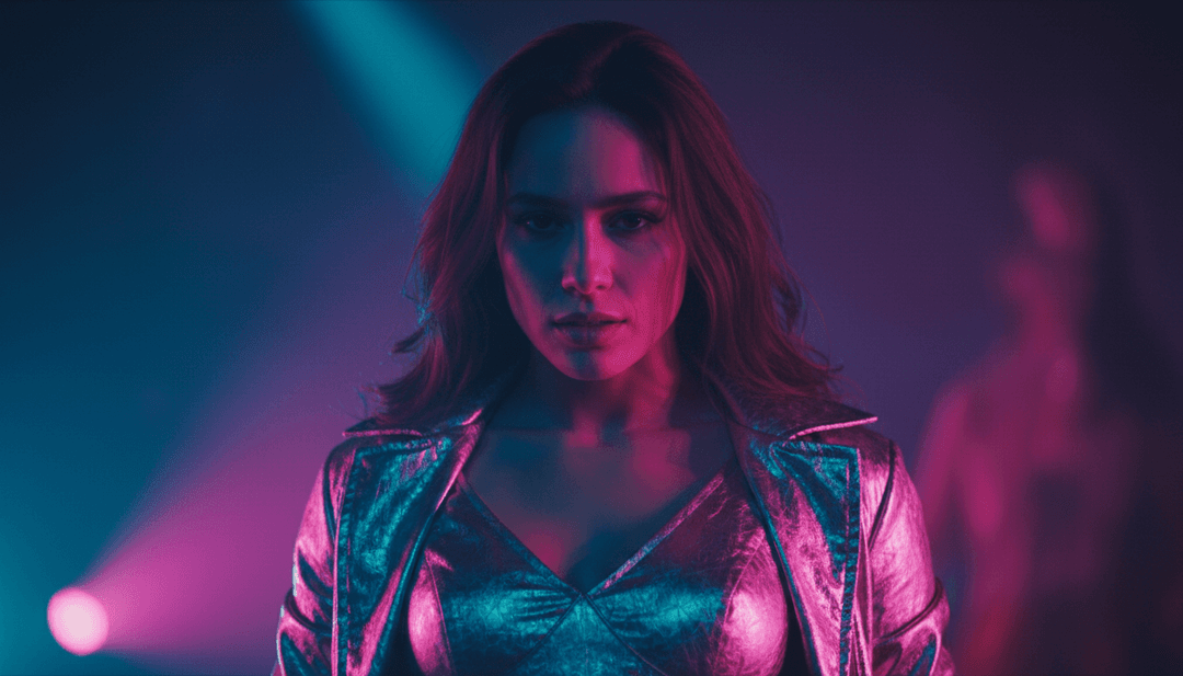 霓虹都市景观随低音节拍律动,Raye的歌词表达演变为抽象的R&B舞段,Guetta的电子音效爆发为光束,所有这些都由AI音乐封面生成器生成。