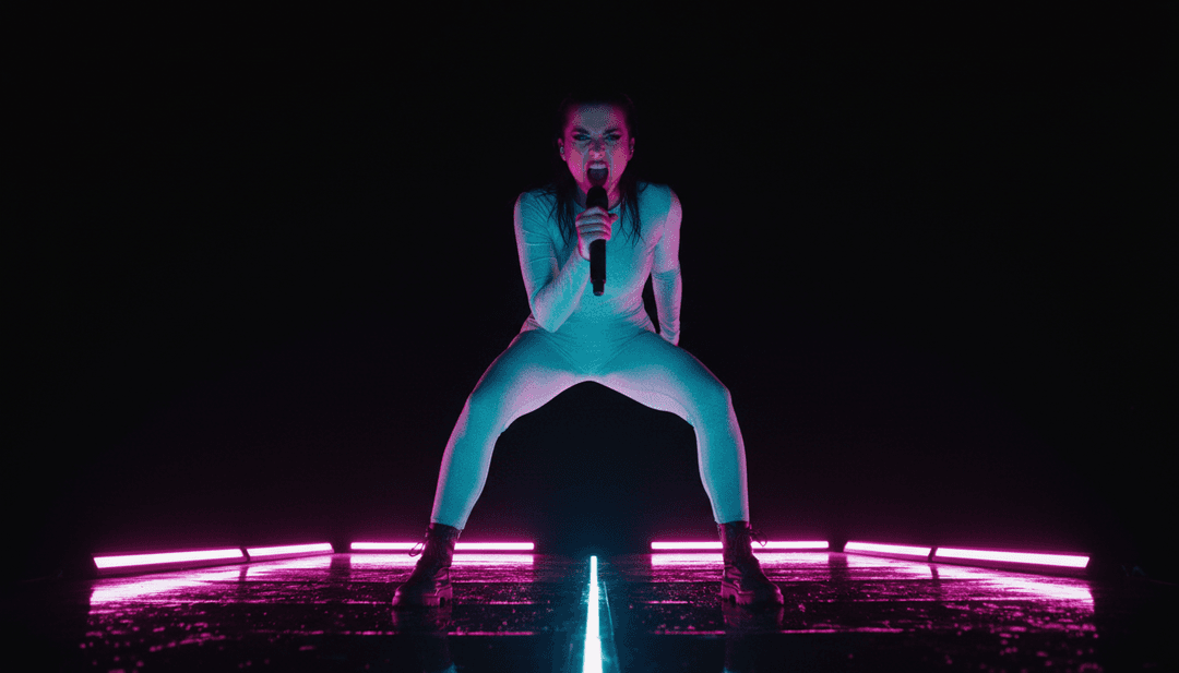 एक बड़ी स्क्रीन पर चल रहा "WHERE IS MY HUSBAND! - Remix" का एक पूर्ण, उच्च-ऊर्जा म्यूजिक वीडियो, जिसमें विभिन्न उपयोगकर्ता गर्व से freebeat.ai पर अपने स्वयं के AI-जनित म्यूजिक कवर और लिरिक्स वीडियो प्रदर्शित कर रहे हैं।