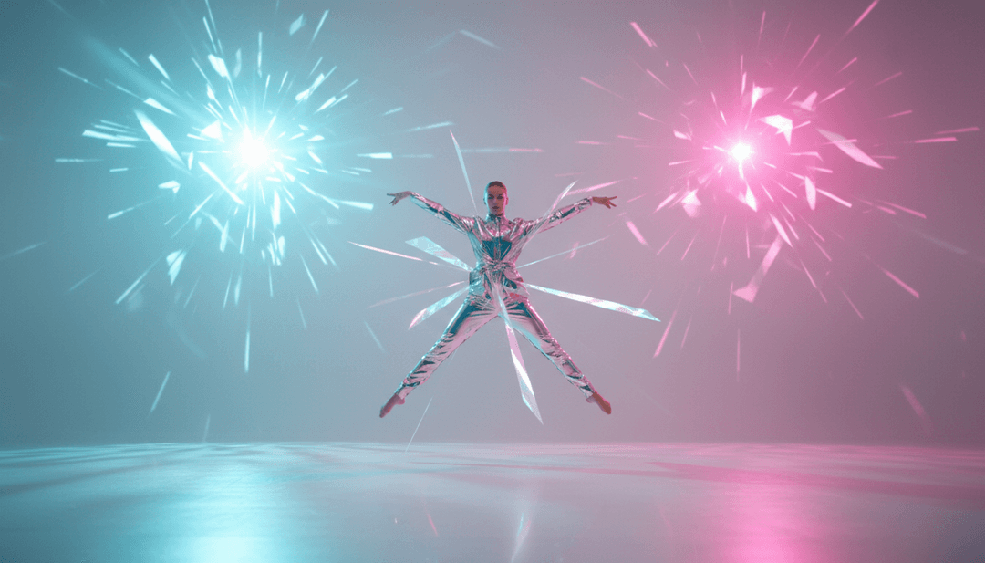 Un vidéoclip généré par IA pour 'These Words' en cours de lecture sur un écran, avec un bouton 'créer maintenant' en surimpression.