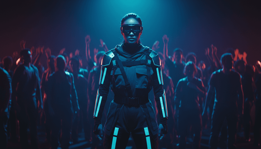 'Silence' ट्रैक के बिल्ड-अप को दर्शाने वाले एआई-जनरेटेड अमूर्त दृश्य, जिसमें चमकती हुई सिंथ तरंगें और एक सूक्ष्म मुखर चमक है।