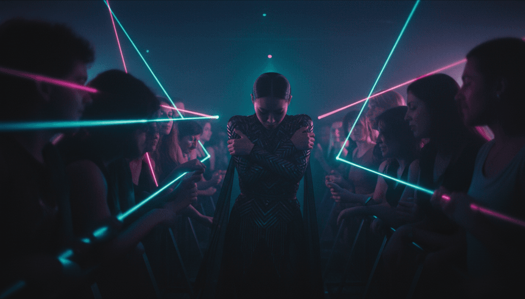 गतिशील दृश्य जो तेज गति वाले प्रकाश अनुक्रमों और बदलते परिदृश्यों को `ट्रान्स म्यूजिक` ड्रॉप के साथ सिंक्रनाइज़ करते हुए दिखाते हैं, जिसमें प्रकाश के माध्यम से चलते हुए अमूर्त आंकड़े शामिल हैं।