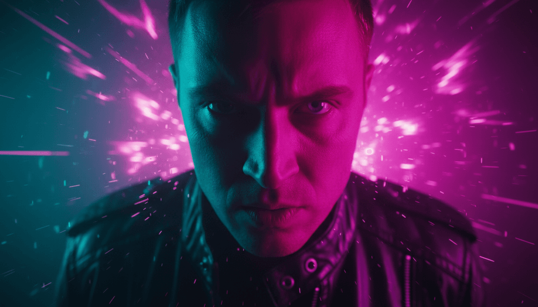 Eine elegante digitale Schnittstelle, die visuelle Effekte und Bewegungsgrafiken anzeigt, die mit einer Wellenform von Jambacks 'Positive' synchronisiert sind.