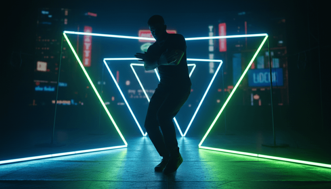 Séquence vidéo dynamique générée par l'IA pour 'Devotion', montrant un crescendo de lumière et de mouvement, parfaitement synchronisé avec le crescendo et le drop de la chanson.