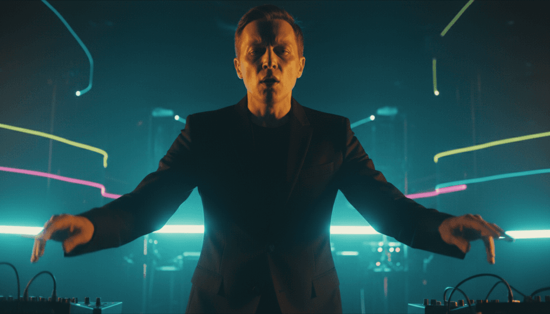 AI द्वारा Rhyme Dust की लयबद्ध संरचना और मधुर पैटर्न की व्याख्या करना, ध्वनि तरंगों और ऊर्जावान प्रकाश धाराओं की कल्पना करना।