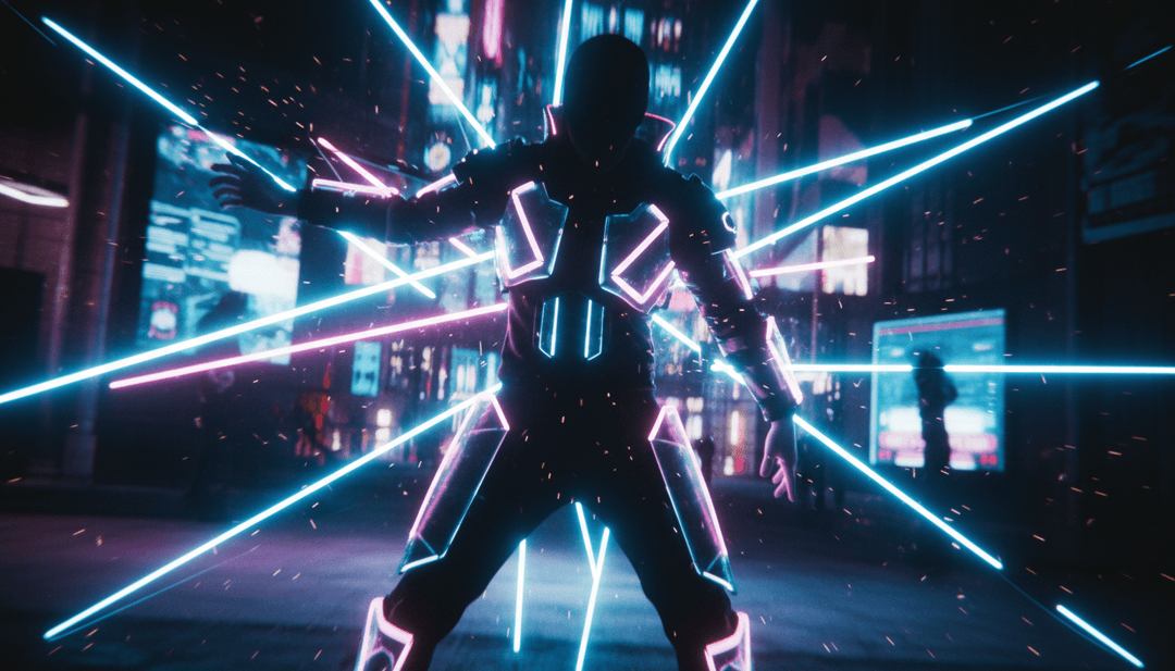 Visuels dynamiques générés par l'IA pour '2 Times', montrant des danseurs énergiques et des jeux de lumière