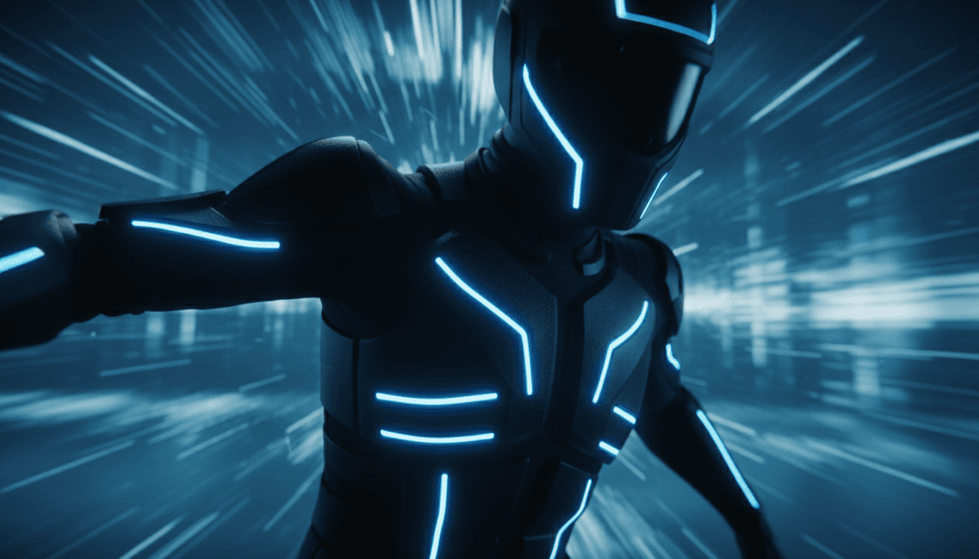 Utilisateur visionnant un clip musical généré par l'IA pour '2 Times' sur un écran