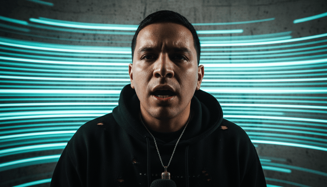 HUGEL, Merk & Kremont, Lirico En La Casa द्वारा 'Marianela (Que Pasa)' के लिए एक अंतिम पॉलिश किया गया AI-जनरेटेड म्यूजिक वीडियो, जिसमें जीवंत रंग और ऊर्जावान आंदोलन प्रदर्शित हैं।