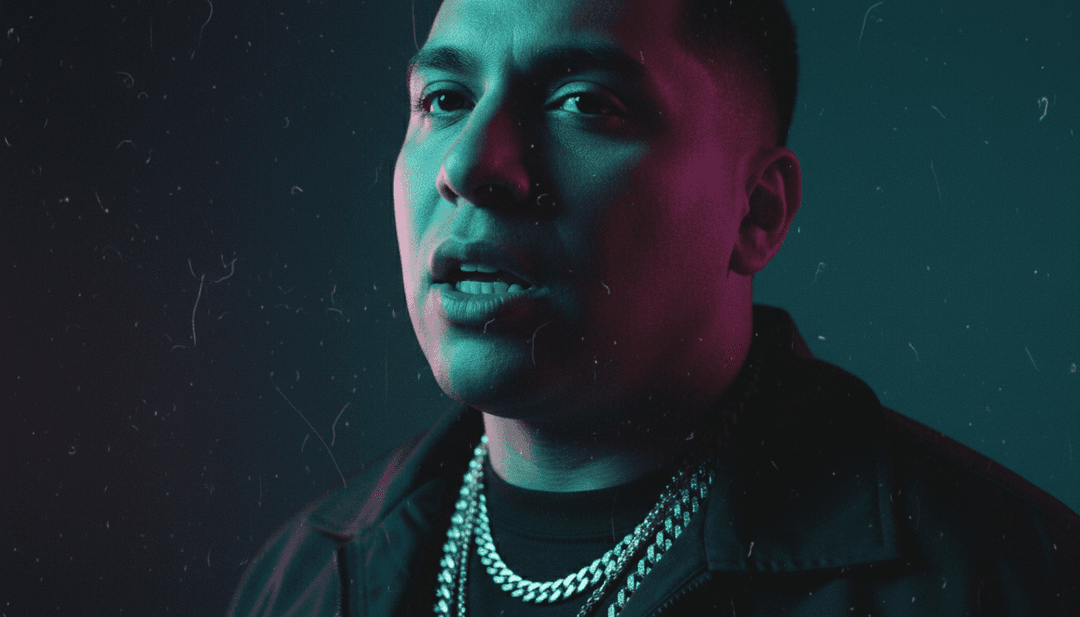 Noventa (with J Balvin)의 비트 드롭과 보컬 훅에 완벽하게 동기화되는 역동적인 댄서, 도시 풍경, 열대 요소의 장면.