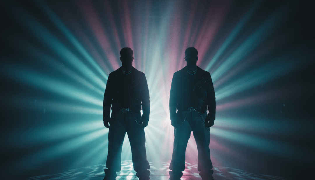 IA analysant les ondes sonores et les paroles de FADED de HAYLA & Nelly Furtado, générant des mood boards pour un clip musical progressive house.