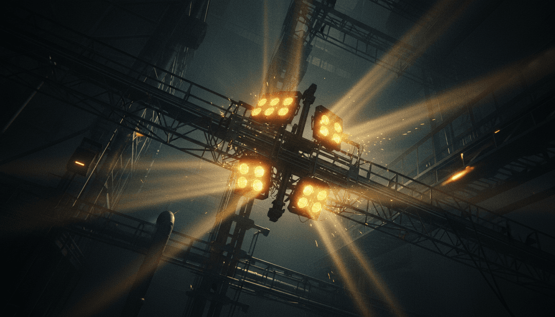 AI 为 'London's On Fire' 生成的伦敦夜景动态视觉效果,霓虹灯随着电子节拍闪烁。