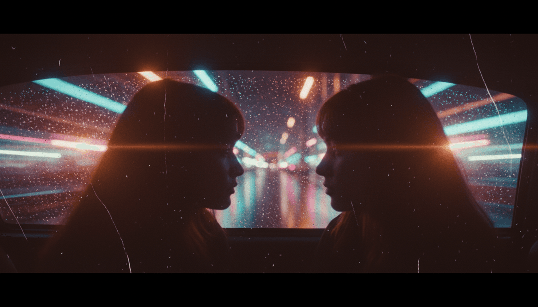 'Your Love - Diplo Remix'의 음파가 생생한 빛 패턴으로 변모하여 AI 해석을 상징하는 추상적인 표현.