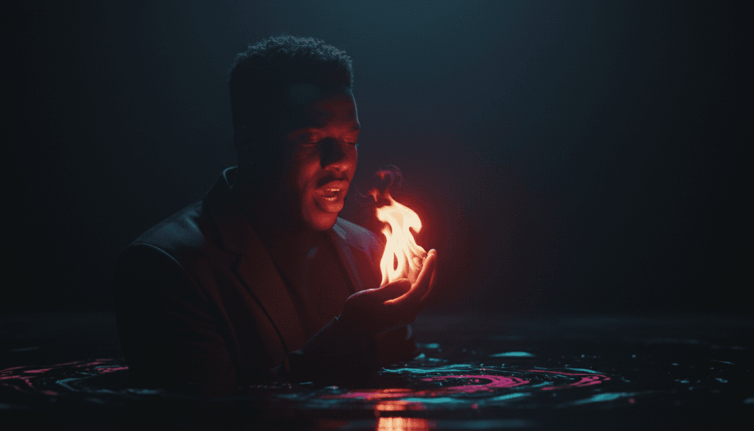 AI 시스템이 David Guetta, Teddy Swims, Tones And I의 "Gone Gone Gone" 노래의 음악 파형과 가사를 분석하여 개념 예술과 무드 보드를 생성합니다.