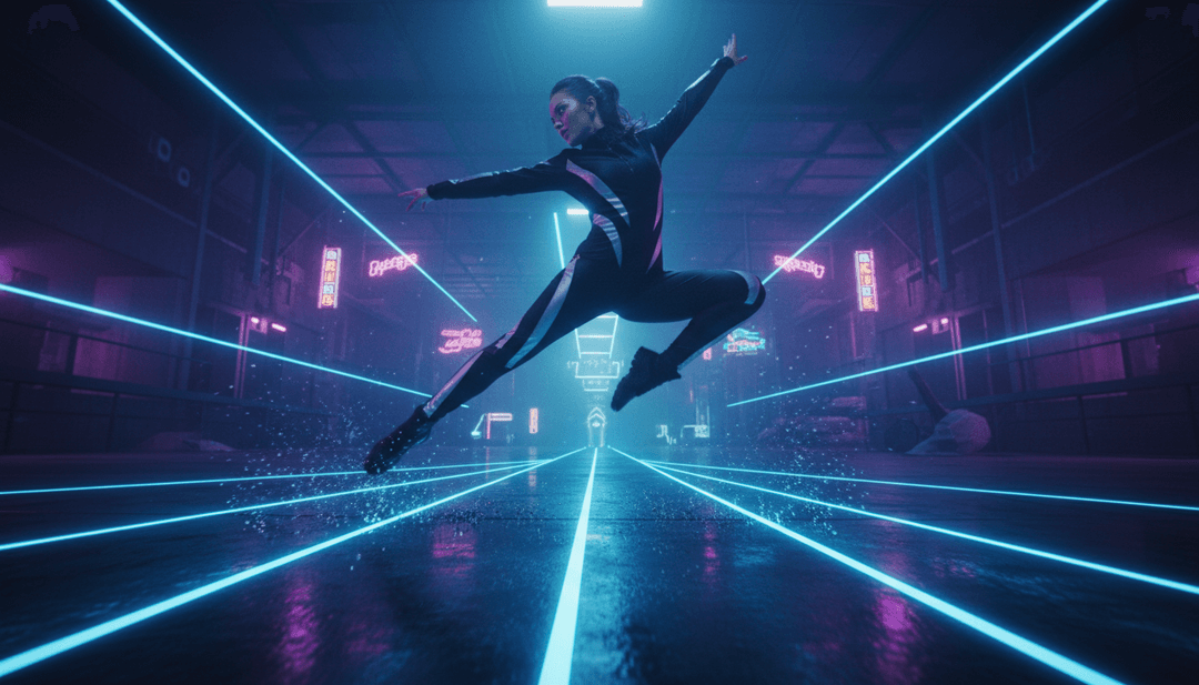 उपयोगकर्ता freebeat.ai इंटरफ़ेस के साथ इंटरैक्ट कर रहा है, एक MP3 अपलोड कर रहा है और एक अद्वितीय म्यूजिक वीडियो जेनरेट कर रहा है, जिसमें पृष्ठभूमि में 'Just Keep Watching' चल रहा है