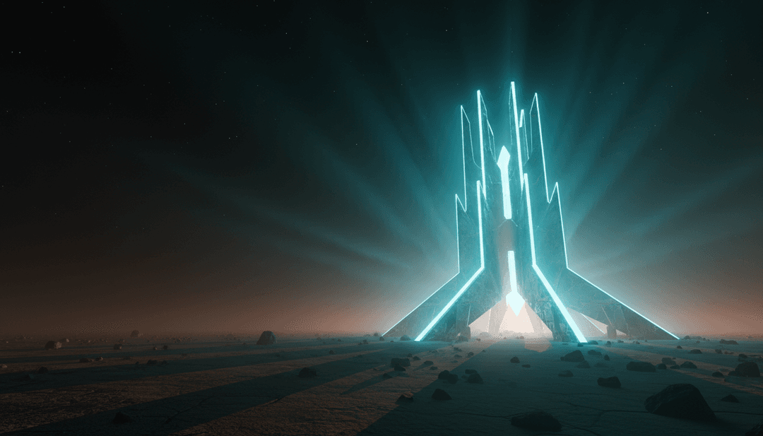 Azizam의 팝과 뉴디스코 에너지를 나타내는, 생생하게 빛나는 디지털 아트로 변모하는 음파의 추상적인 시각화.