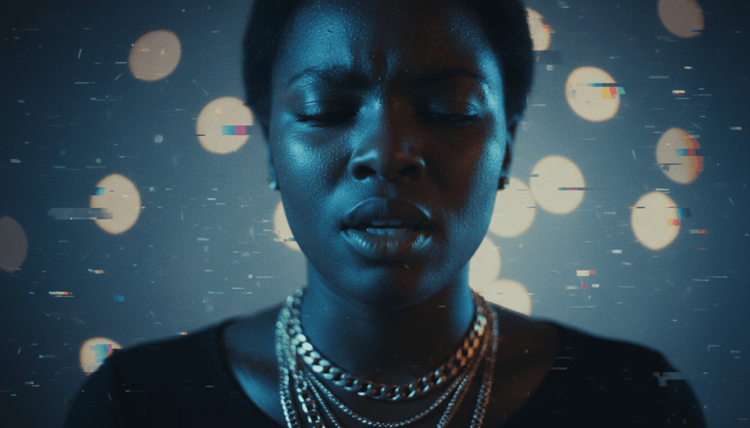 Una captura de pantalla de la interfaz de usuario de freebeat.ai, mostrando un video musical generado de 'Messy' de Lola Young reproduciéndose en una pantalla, con opciones para subtítulos gratuitos y descarga de letras.