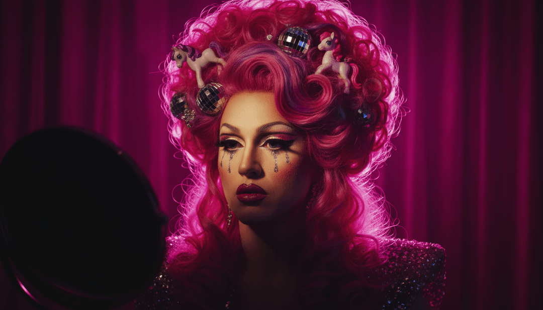 Ein KI-System, das die Wellenform und lyrischen Themen von Chappell Roans 'Pink Pony Club' Song analysiert und Synth-Pop-Muster sowie elektronische Beats visualisiert.