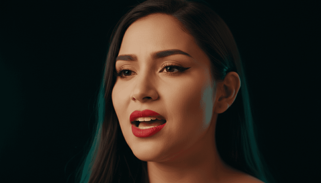 Usuario interactuando con la interfaz de freebeat.ai, personalizando un video musical para una pista dance-pop de alta energía con letras.