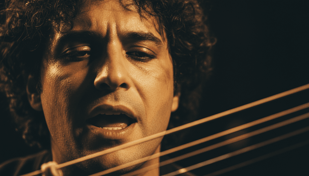 Traducción visual dinámica de los riffs de guitarra y las potentes voces de Beggin' de Måneskin por un generador de covers de música con IA.