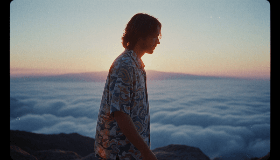 Una imagen conceptual de los algoritmos de IA de freebeat.ai procesando la forma de onda de audio de 'Heat Waves' de Glass Animals, revelando su esencia emocional y estructura rítmica.