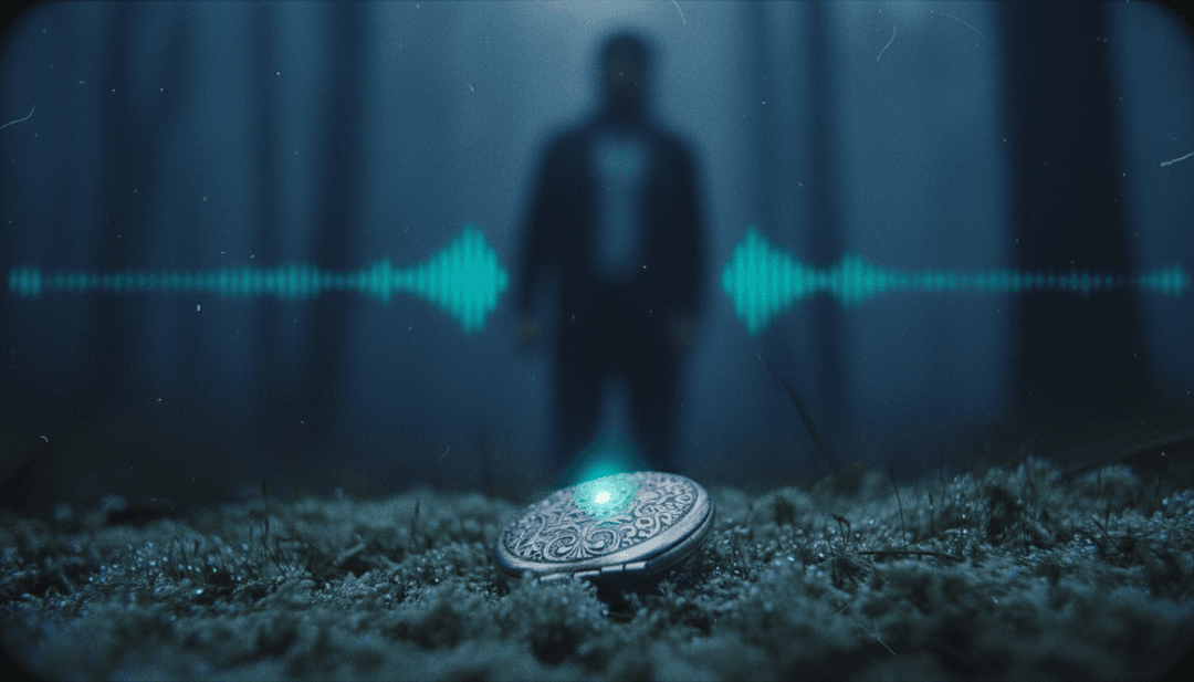 IA analisando ondas sonoras e dados emocionais de 'Let You Go' de Demi Lovato para criar um conceito visual, mostrando pulsos eletrônicos e padrões de sintetizador.