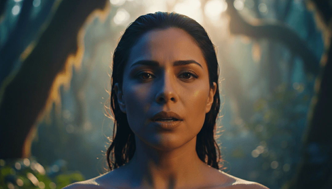 Um videoclipe finalizado para 'Let You Go' de Demi Lovato sendo reproduzido em uma tela, demonstrando as capacidades do freebeat.ai na criação de visuais de nível profissional, gerados por IA.