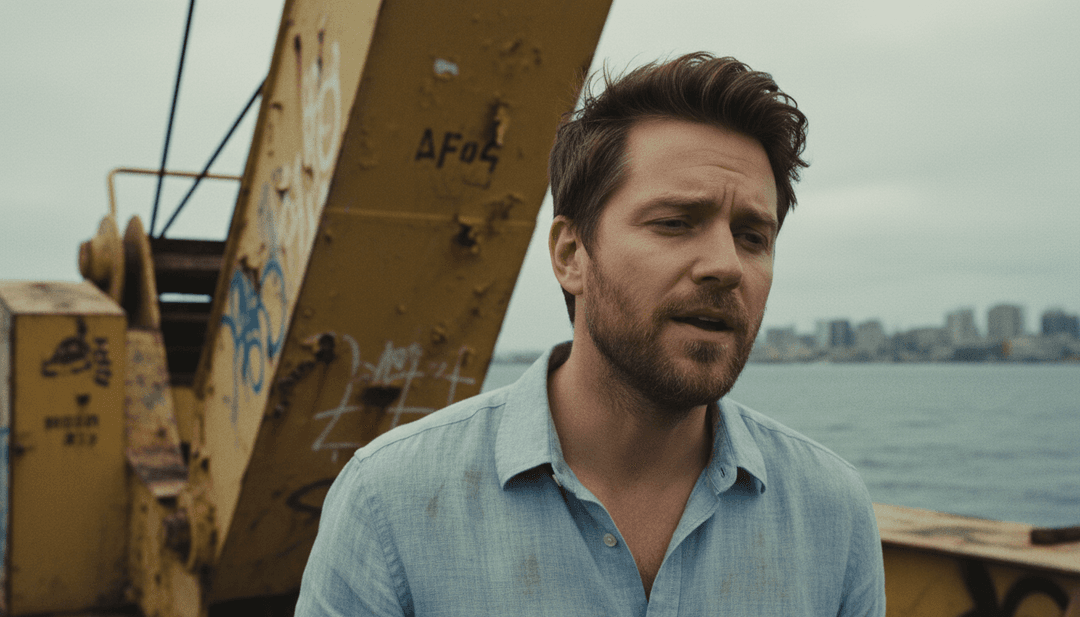 Um deslumbrante quadro final do vídeo musical de 'I Ain't Worried' apresentando uma mistura perfeita de visuais gerados por IA e elementos da música, com o logotipo freebeat.ai sutilmente integrado.