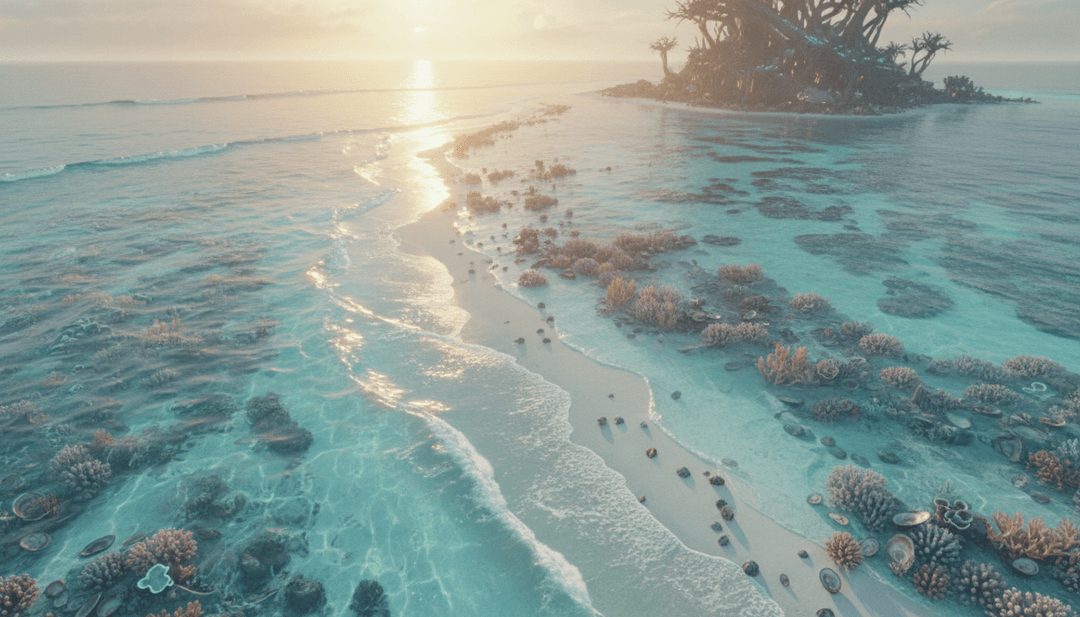 AI가 Ariana Grande의 'Santa Tell Me' 가사를 해석하여 겨울 로맨스와 휴일 갈망의 테마를 반짝이는 불빛으로 시각화합니다.