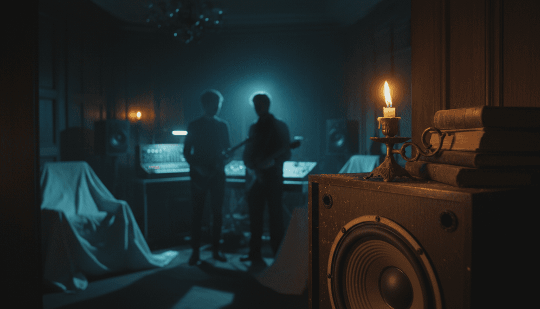 Representación abstracta de ondas sonoras evolucionando en estelas de luz visual, simbolizando la música electrónica de Galantis para Runaway (U & I).