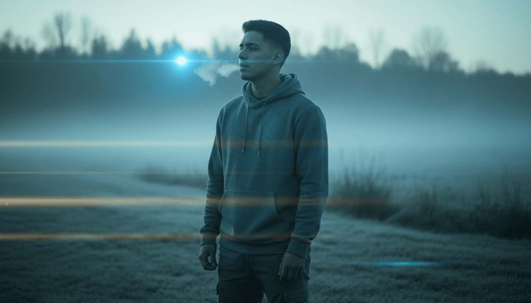 Visualização abstrata de batidas e ritmos de reggaeton, cores vibrantes, algoritmos de IA processando ondas sonoras para 'Gata Only'.