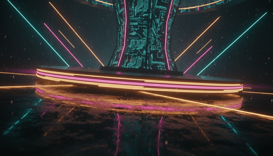 IA analisando a letra e melodia de 'Easy On Me' de Adele para entender a profundidade emocional, visualizada como dados fluindo para cenas evocativas.