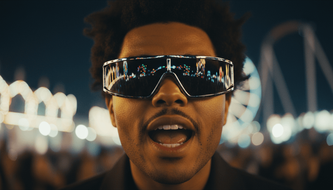 Una interfaz de usuario creativa que muestra un video musical generado por IA terminado para 'Save Your Tears (Remix)', con opciones de personalización y compartición, destacando la facilidad de uso de freebeat.ai como uno de los 5 mejores generadores de videos musicales.