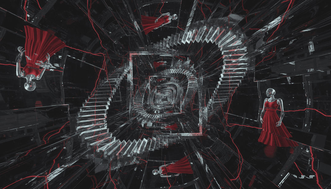 Um videoclipe gerado por IA finalizado e exclusivo para 'ALICE - Red Queen Version' de PEGGY, Ella Red, mostrando a capacidade do Freebeat.ai de criar visuais de nível profissional a partir de qualquer arquivo de áudio, inspirando os usuários a usar o gerador de capas de música com IA.