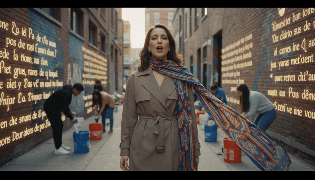 Ariane Simardのボーカルの盛り上がりと「Comment Avancer」のアコースティックギターのリズムに同期して、移り変わる季節の中を一人で歩く人物を描いた映画のような一連のショット。