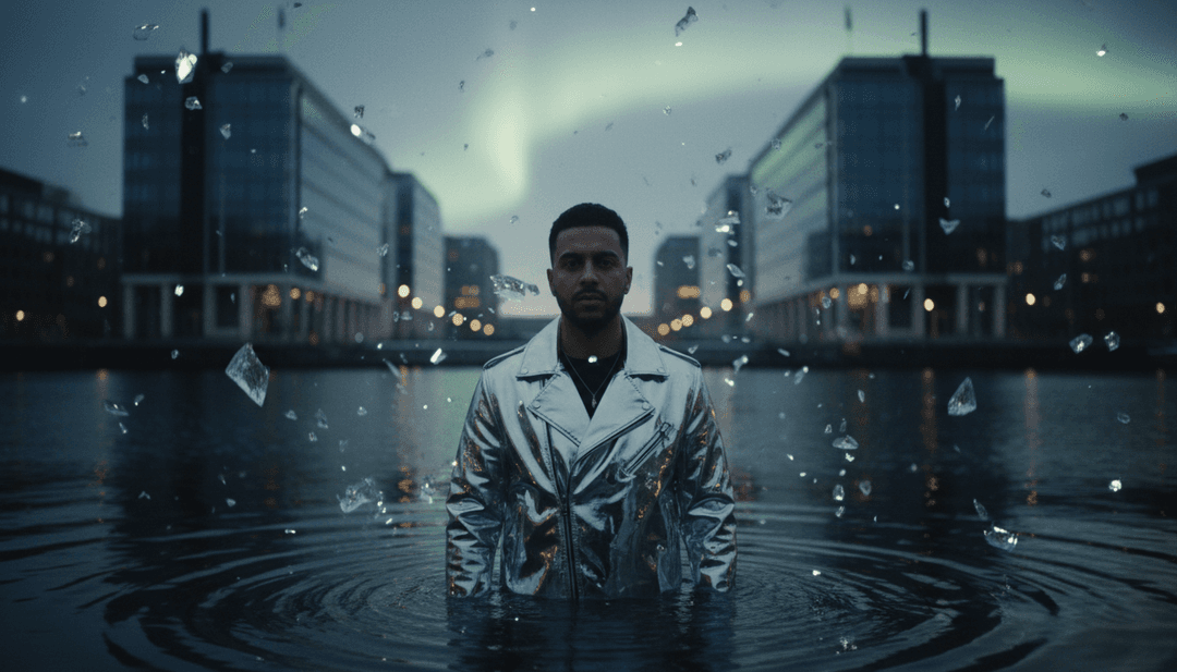 Ein KI-System analysiert globale Stadtansichten und Passstempel und visualisiert das Thema von FAHIDOs Track 'Foreign'.