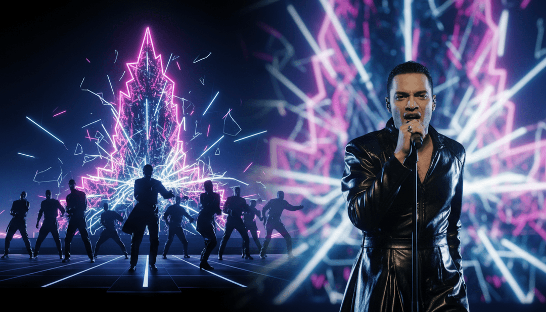 freebeat.aiのインターフェースを操作し、「FANCY」のようなK-POPソングのカスタムミュージックビデオを作成するユーザー。