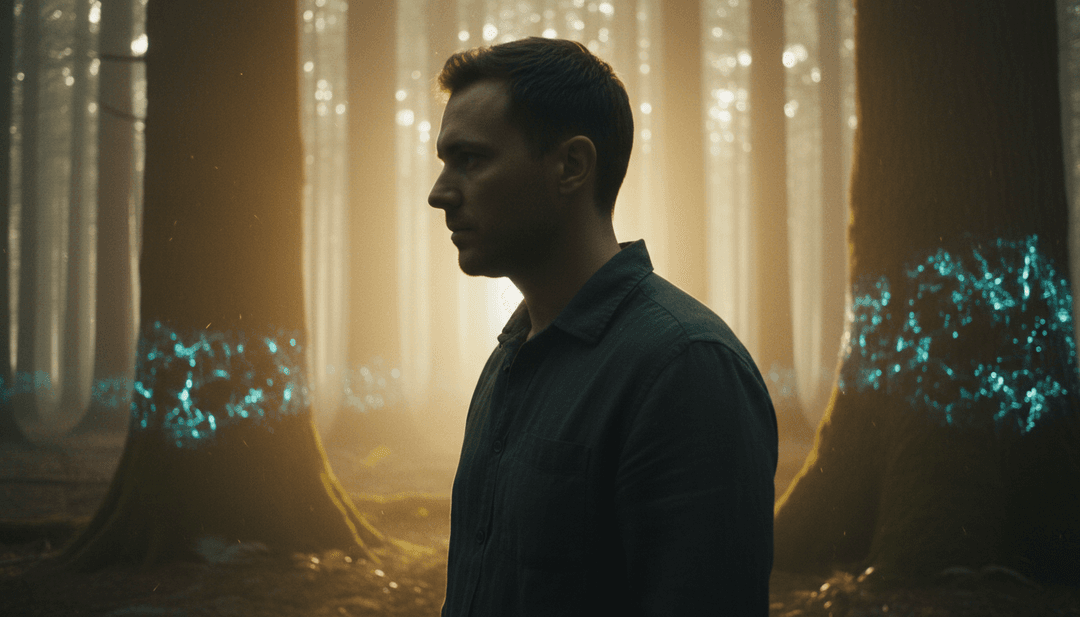 AI 分析 Elliot Starr 的 'My Paradise' 的聲音頻率和節奏模式,呈現為不斷演變的數位藝術。