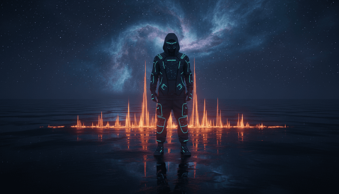 AI analyzing soundwaves and lyrics of Fizzibeatz's Swipa, translating them into visual concepts for a hip-hop music video.