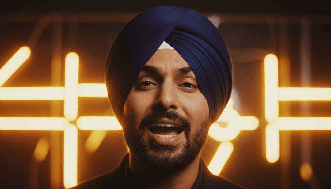 Dynamic visual effects synchronized with Singh Sound Syndicate's 'Vibes' guitar solo and drum beat, generated by AI.