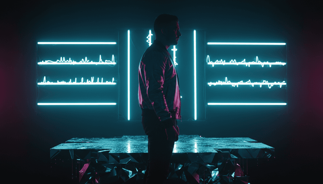 A vibrant montage depicting beach scenes and urban dance floors, with synchronized visuals flowing seamlessly from a reggae groove to a pop chorus, reflecting the tempo of "Un'altra volta."