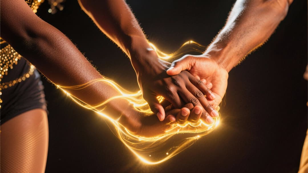 इलेक्ट्रॉनिक बीट्स को दर्शाते हुए जीवंत दृश्य